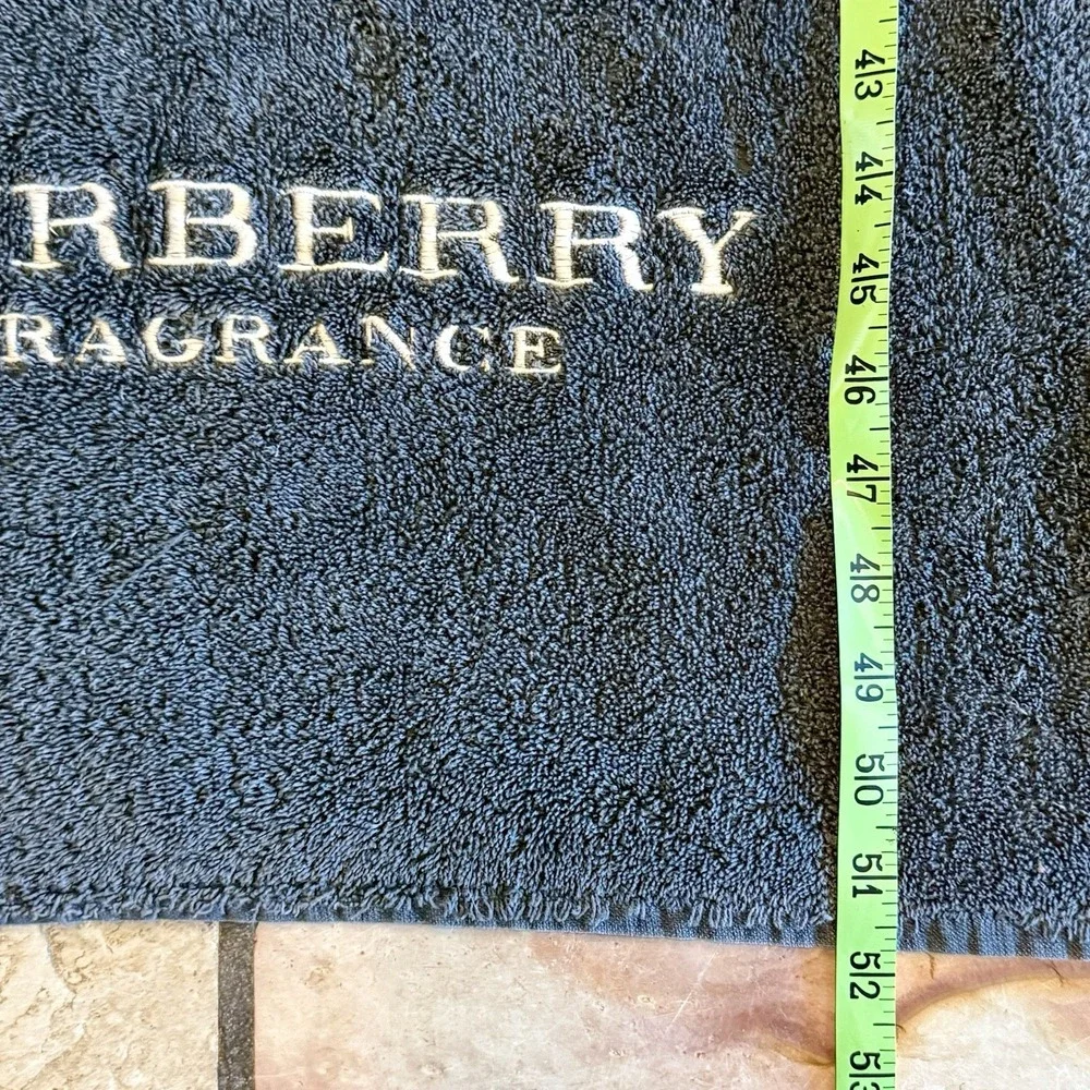 Burberry Fragrance LARGE Charcoal Gray Bath Beach Towel 100% Terry Cotton 52x35